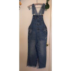 American Original Rewash Bibs 90s Overalls Sz 9/29 Distressed Raw Hem Chic Boho